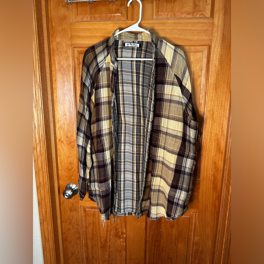 Free People Summer Daydream Spring Plaid Top in Buttercup - Picture 2 of 8